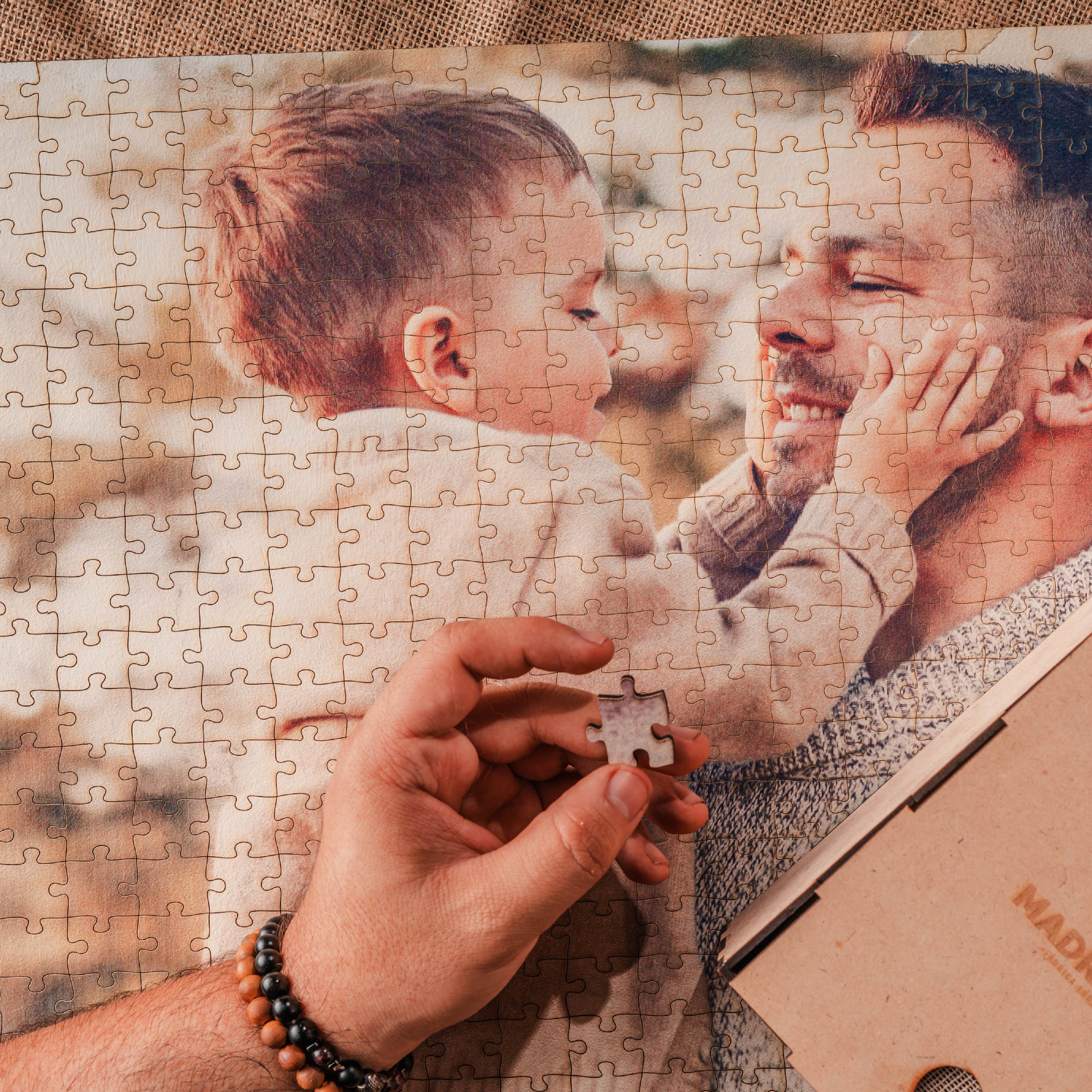 Puzzle Personalizado De Madera Con Marco – Elige Entre 35, 70, 200, 300, 500 O 1000 Piezas, Regalo único Para Mamá, Papá, Amigos